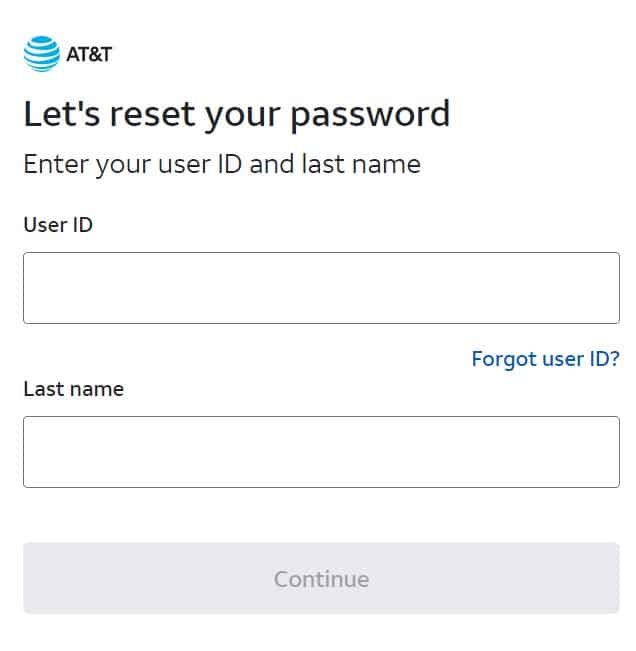 Reset the password, fix can't log into sbcglobal email