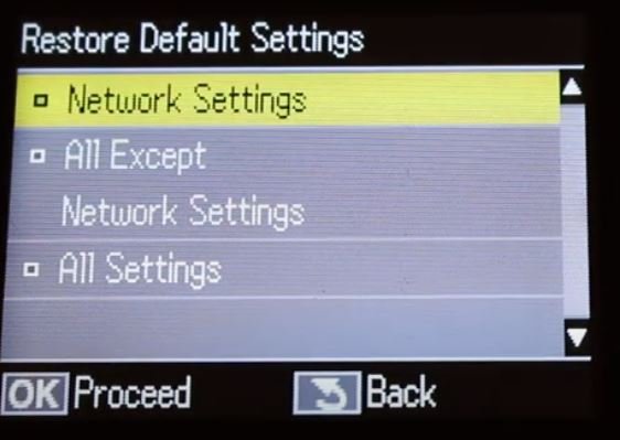 factory reset network