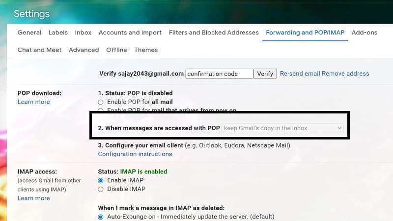 Gmail address forward
