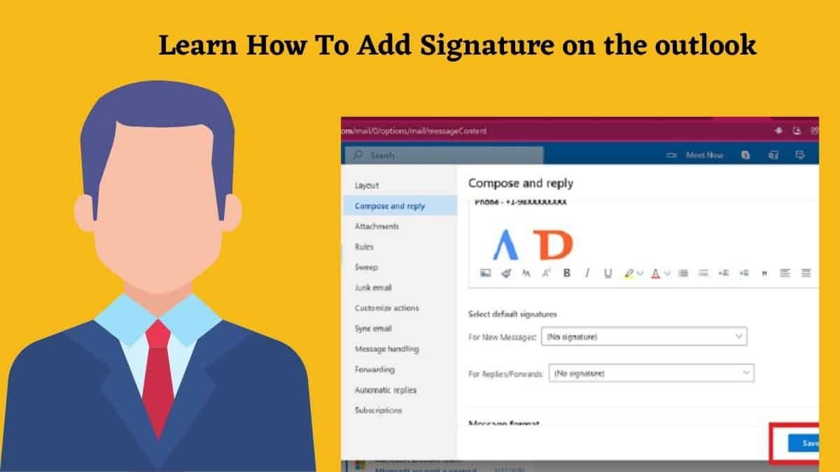 How to add email signature on outlook